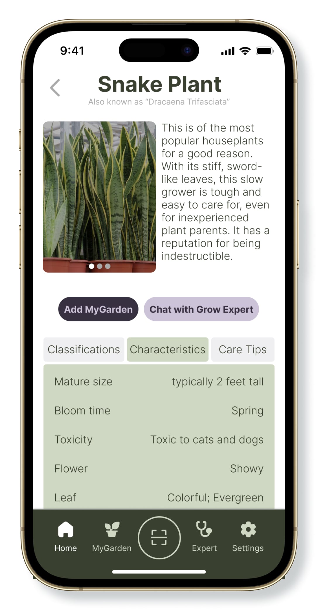 main Growit screen